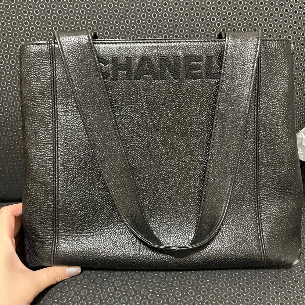 Authentic Chanel black tote bag